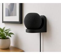 3D Print Lab Wall Mount Shelf for Apple HomePod Mini - Compact Smart Speaker Holder with Built-in Cable Management, Space-Saving, for Living Room, Kitchen, Bedroom, or Bathroom (Black)