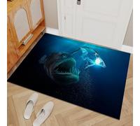 3D Print Lanternfish Door Mat,Bath Mat, Pet Mat,Bathroom Rug Machine Washable,Non-slip,Super absorbent,Extra Soft, Underwater Animals pattern decoration,60x110 cm 1e37