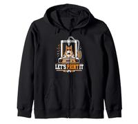 3D Print Let's Print It 3D Printer Funny 3D Print Zip Hoodie