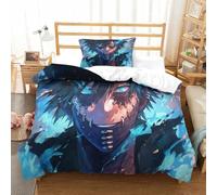3D Print My Hero Academia Bedding Set Dabi with Hidden Zipper Microfiber for Kid Teens Boys And Girls Bedroom Dorm Decor Single（135x200cm）