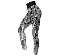3D Print Nordic Mythology Polyesters Workout Activewear Women Hugin munin set Tank Tops Legging Skull Yoga Outfits(Odin Wolf Legging,5X-Large)