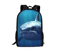 3D Print Shark Backpack Popular Bookbag School Rucksack for Elementary or Middle School Boys and Girls
