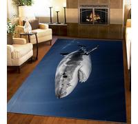 3D Print Shark Door Mat,Bath Mat, Pet Mat,Bathroom Rug Machine Washable,Non-slip,Super absorbent,Extra Soft, Blue pattern decoration,120x180 cm 1e53