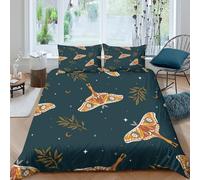 3D Print Skin-Friendly Microfiber Nighttime moth Bed Quilt Cover Soft Bedding Set w/ Pillowcase Vintage celestial pattern Bedding Quilt Cover All Season, Easy Care, Washable for Kids King（220x240cm）