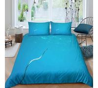 3D Print Skin-Friendly Microfiber Sea Snake Bed Quilt Cover Soft Bedding Set w/ Pillowcase Marine Wildlife Bedding Quilt Cover All Season Easy Care, Washable for Kids Boys Girls Double（200x200cm）