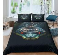 3D Print Skin-Friendly Microfibre exotic snake Comforter Cover All Season Bedding Sets w/ Pillowcases fantasy creature design Quilt Cover Set Easy Care, Washable Bedroom Decor Single(135x200cm)