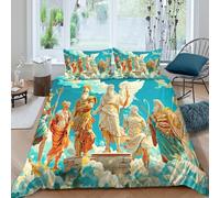 3D Print Skin-Friendly Microfibre Gr ods Quilt Cover Easy Care Bedding Sets with Pillowcases mythical divine art Bedding Quilt Cover All Season Breathable for Home Decor Single（140x200cm）