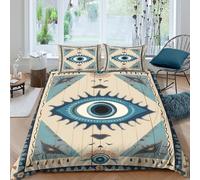 3D Print Skin-Friendly Microfibre mystical eye art Bedding Quilt Cover Breathable Bedding Pillowcases vintage tribal design Bed Quilt Cover All Season Washable Bedroom Decor Single(135x200cm)