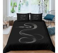 3D Print Skin-Friendly Microfibre snake Quilt Cover All Season Bedding Sets w/ Matching Pillowcase dark abstract design Duvet Cover Set Easy Care Breathable Washable Couples Super king(260x220cm)
