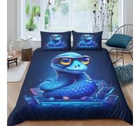 3D Print Skin-Friendly Microfibre Tech snake Quilt Cover Easy Care Bedding Sets with Pillowcases digital Style Bedding Quilt Cover All Season Breathable Washable for Home Decor Double（200x200cm）