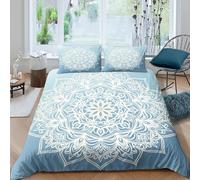 3D Print Soft Microfiber mandala design Duvet Cover Easy Care Bedding Set with Pillow Shams boho pattern style Comforter Cover All Season Breathable Washable for Kids Teens Adults King（220x240cm）