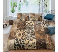 3D Print Soft Microfibre Animal print patterns Bedding Quilt Cover Easy Care Bedding Set w/ Pillow Cases Modern geometric Quilt Cover Set All Season Soft for Boys Girls Kids Single（135x200cm）