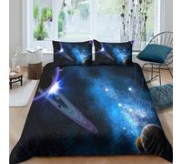 3D Print Soft Microfibre Cosmic scene Duvet Cover Sets All Season Bedding Set w/Pillowcases Space galaxy art style Bedding Quilt Cover Easy Care Machine Washable for Home Decor Super king（260x220cm）