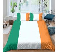 3D Print Soft Microfibre Irish flag Comforter Cover Easy Care Bedding Set with Pillowcases National symbol design Quilt Cover Sets All Season Machine Washable for Boys Girls Kids Single（140x200cm）
