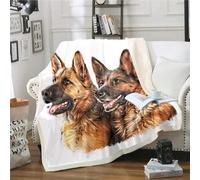 3D Print Super King Size Blankets Animal German Shepherd Ultra-soft Warm Puffy Flannel Throw Blanket, Versatile Throws Blankets 87"x94" for Bedroom Couch Bed Sofa Bedding (221x239cm)