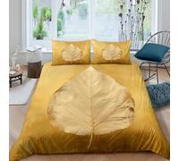 3D Print Super Soft Microfiber Autumn leaf Bedding Quilt Cover Easy Care Bedding Set w/Pillowcase Nature inspired art Quilt Cover All Season Machine Washable for Bedroom Decoration Single（135x200cm）