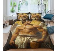 3D Print Super Soft Microfiber muscular angel Duvet Cover Set Easy Care Bedding Set with Pillow Cases classical divine art Bed Quilt Cover All Season Breathable for Home Decor King（220x240cm）