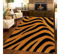 3D Print Tiger Stripes Door Mat,Bath Mat, Pet Mat,Bathroom Rug Machine Washable,Non-slip,Super absorbent,Extra Soft, Retro pattern decoration,80x150 cm 1e115