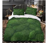 3D Printed 3 Pcs Bedding Set Room Decor Zipper Closure Design Extra Soft Nature Green Texture Quilt Cover Breathable All Season for Adults,Kids,Youth Botanical Lush Duvet Cover King（220x240cm）