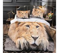 3D Printed 3-Piece Bedding Set Home Decor Zipper Ultra Lion Cub Resting Duvet Cover Hypoallergenic Machine Washable for Children,Boys,Youth Comforter Cover Super king（260x220cm）