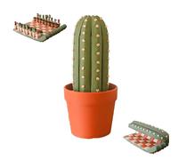 3D Printed 32PCS Cactus Chess Board Set, Portable Cactus-Themed Pieces Chesses Board, Fun Chess Gifts for Plant Lovers