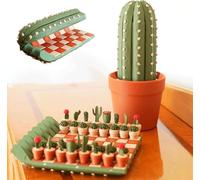 3D Printed 32PCS Cactus Chess Board Set, Roll-Up Portable Cactichess Travel Chess Board, Succulent Plant Chess Pieces, Fun Chess for Plant Lovers
