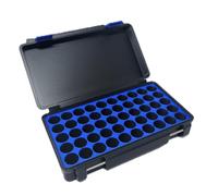 3D Printed - 3ml Vial Storage Case - Freezer Safe Hard Shell Peptide Case for Home, Fridge, Travel (Black/Blue, 50 3ml Vials)