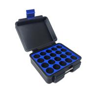 3D Printed - 3ml Vial Storage Case - Freezer Safe Hard Shell Peptide Case for Home, Fridge, Travel (Black/Blue, 20 3ml Vials)