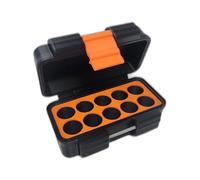 3D Printed - 3ml Vial Storage Case - Freezer Safe Hard Shell Peptide Case for Home, Fridge, Travel (Black/Orange, 10 3ml Vials)