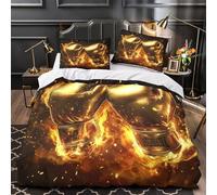 3D Printed 3PCs Bedding Set Bed Decor Zipper Closure Design Super Soft Boxing Gloves Comforter Cover Washable Hypoallergenic for Boys,Girls,Adults fighting Spirit Quilt Cover Double（200x200cm）