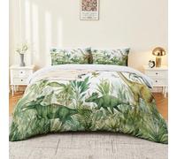 3D Printed 3Pcs Bedding Set, Room Decor Hidden Zipper Yellow And Green Animal Dinosaur Forest Quilt Cover Breathable Wrinkle-Resistant, For Teens Boys Children Watercolor Duvet Cover 260 x 228 cm