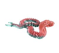 3D Printed 61cm/24nch Realistic Snake Stuffed Animal Lifelike Toy Halloween Party Prank Props Christmas Birthday Surprise Gift for Kids Home Office Desk Decoration