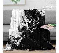 3D Printed Abstract fluid art Cozy Throw Blanket Microfiber Warm Soft Bedding Cosy Black white motion 1 Throw Blanket Thoughtful Gift for Parents Grandparents Family Members 70×80inch(180x200cm)