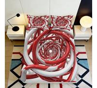 3D Printed Abstract Spiral Fitted Sheet Microfiber Deep Pocket Bedroom Bedding Set Abstract Pattern Mattress Fitted Cover Washable 120x200x25cm