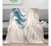 3D Printed Abstract wave art Nap Blanket Microfiber Warm Soft Bedding Lightweight Modern fluid design Thermal Blanket Breathable Thermal Insulating for Adults Teens Kids 50x60inch(127x152cm)