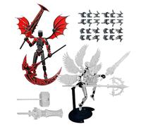 3D Printed Action Figure - 2 Assembled Sets of Robot with Wings | 3D Printed Mobile Joints Desk Decoration - For Collectors, Game Lovers, Living Room, Shelf,
