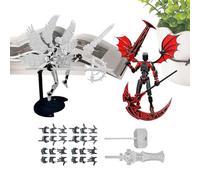 3D Printed Action Figure - 2 Piece Joint Movable Toy Set With Wings | Articulated Desktop Display Decoration | Durable Collectible Model For Game Lovers Living Room Bedroom Bookshelf Desk Decor Use
