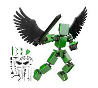 3D Printed Action Figures - Educational Building Block Robot Toy | Assembly Completed Action Figures with Movable Joints | Kids Building Games for Home School Classroom Travel (Green)