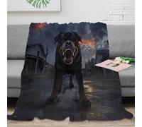 3D Printed aggressive dog Travel Blanket Microfiber Warm Soft Bedding Lightweight urban horror Bedding Throw Non Pilling Fade Resistant for Renters Apartment Dwellers Teens 70×80inch(180x200cm)