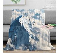 3D Printed Airplane flight Throw Blanket Microfiber Warm Thermal Bedding Soft Mountain aerial view Warm Blanket Compact Portable for Teens Young Adults Apartment Renters 50x60inch(127x152cm)