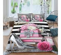 3D Printed All Season Microfiber Elegant Beauty Bed Quilt Cover Easy Care Bedding Set with Pillow Shams Paris Chic Duvet Cover Sets Breathable Machine Washable for Teens Adults Super king（260x220cm）