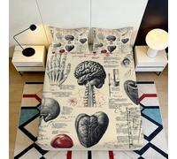 3D Printed Anatomy Fitted Sheet, Microfiber, Bed Cover, non-slip, home