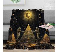 3D Printed Ancient Egypt All Season Blanket Microfiber Soft Warm Bedding Breathable Mythical Art Bed Blanket Wrinkle Resistant for Young Adults Renters Apartment Dwellers 50x60inch(127x152cm)