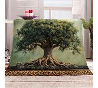 3D Printed Ancient Tree,Lush Branches And Leaves-06 Flannel Fleece Blanket （270GSM） Tree Of Life Super Cozy 220x240 cm Queen Size Fade Resistant Home Decor Gift - Machine Washable
