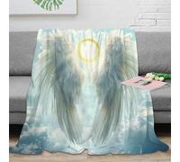 3D Printed angel wings heavenly Bedding Blanket Warm Soft Bedding Cosy spiritual art Couch Blanket Wrinkle Resistant Anti Static for Young Adults Renters Apartment Dwellers 50x60inch(127x152cm)