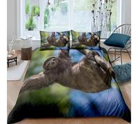 3D Printed Animal Sloth King Size Duvet Cover Trees Duvet Sets Soft Breathable Microfibre 3Pcs Bedding 230x220 with Hidden Zipper Closure and 2 Pillowcases 50x75 1018-C