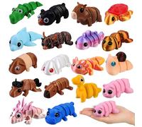 3D Printed Animals, 3D Printed Fidget Toy, 18Pcs 3D Printed Animal Fidget Toys with MovableJoints in Different Shapes, 3D Printed Toys for Home and Office Decoration Photography