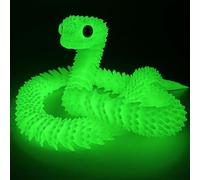3D Printed Animals, 3D Printed Snake, 3D Snake 3D Printed Snake in Egg 3D Printed Fidget Mini Animals Toy Articular Mobility Toys Flexible Snake Statue Decor (Glow in The Dark)