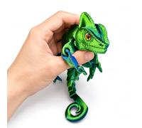 3D Printed Animals, 9.4-Inch Articulated Chameleon Toy for Desk Decor