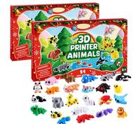 3D Printed Animals Christmas Advent Calendar，2025 24pcs Cute Animal Arrival Calendar Blind Box 3D Christmas Countdown Calendar，Articulated Flexible,Figures Cool Stuff Desk Pet, For Kids (B-2pc)